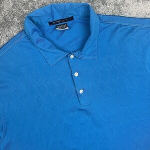 NIKE‎ Shirt Tiger Woods Collection Dri FIT Blue Golf Polo Men's Large Pattern